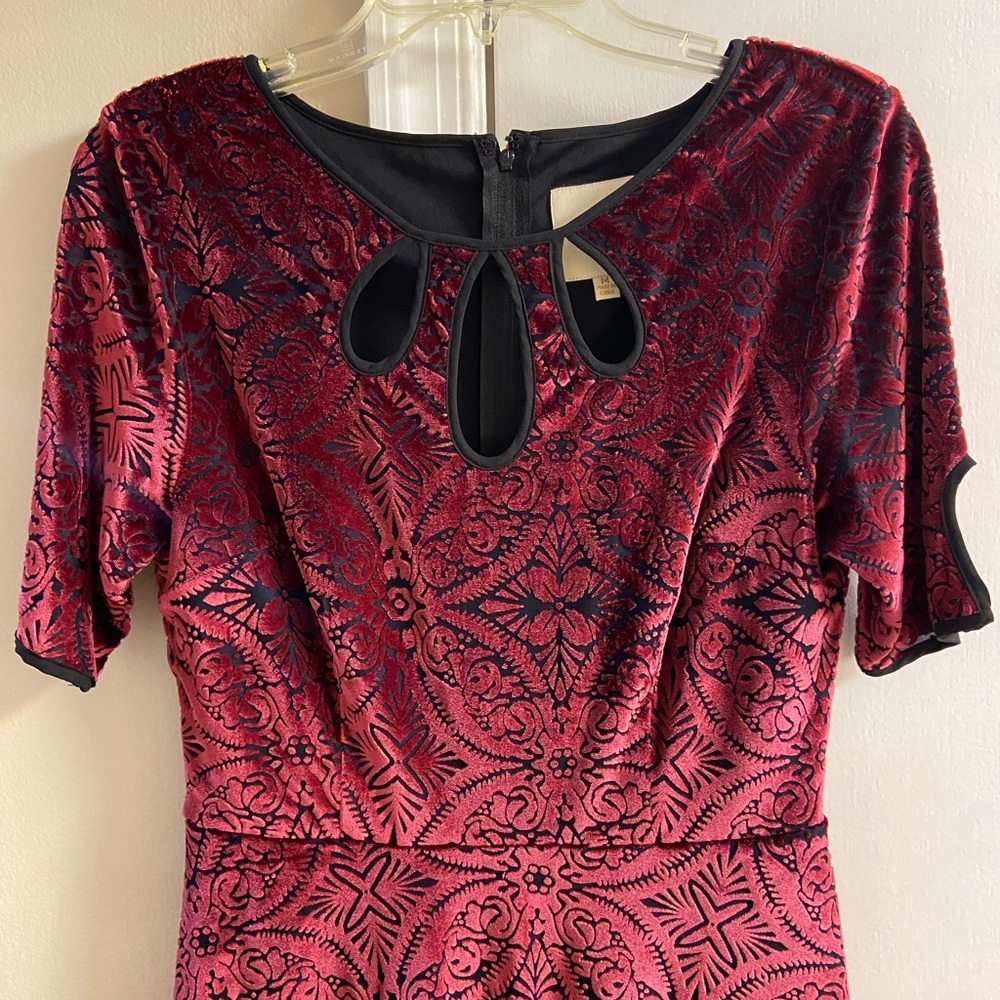 ModCloth Red Rockabilly Swing Dress A Line Knee Length Medium - Picture 4 of 10